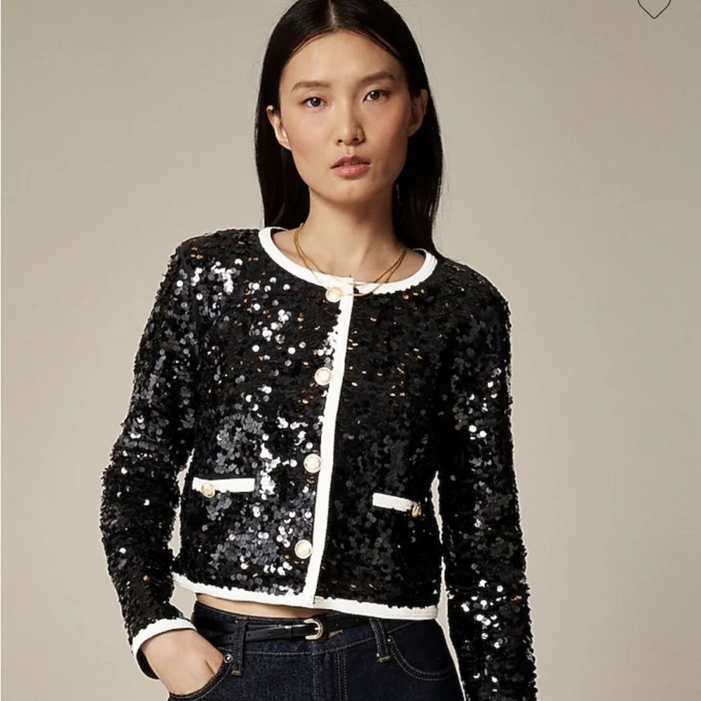 Jcrew Sequin Black and White Women's Jacket